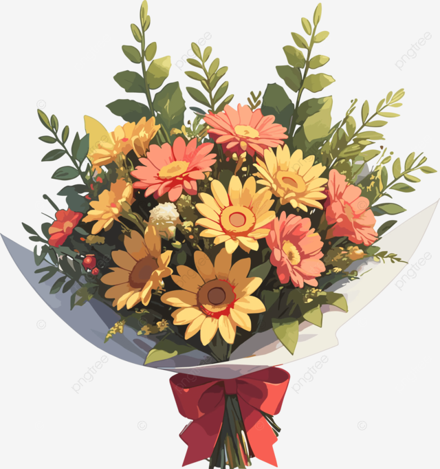 pngtree flowers bouquet cartoon image png image 11366962